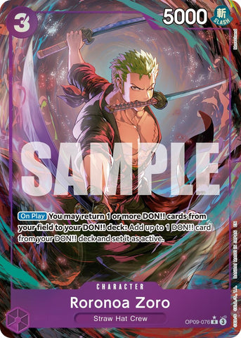 Image for Roronoa Zoro - OP09-076 (Alternate Art) (OP09-076) [Premium Booster -The Best- Vol. 2] - One Piece Card Game