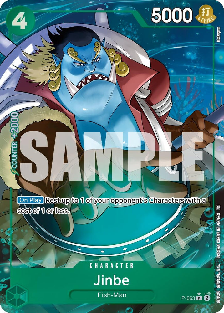 Image for Jinbe - P-063 (Alternate Art) (P-063) [Premium Booster -The Best- Vol. 2] - One Piece Card Game