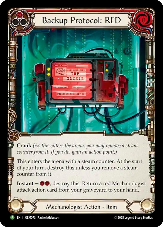 Image for Backup Protocol: RED (GEM073) (GEM Pack 3) - Flesh and Blood TCG