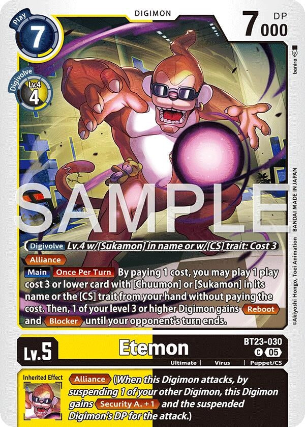 Image for Etemon (BT23-030 C) [Hackers' Slumber] - Digimon Card Game