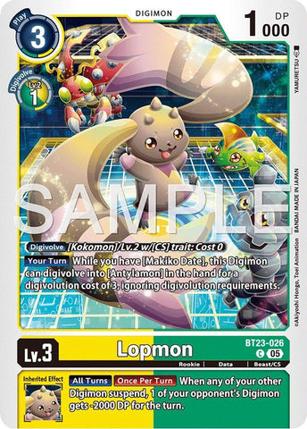 Image for Lopmon (BT23-026 C) [Hackers' Slumber] - Digimon Card Game