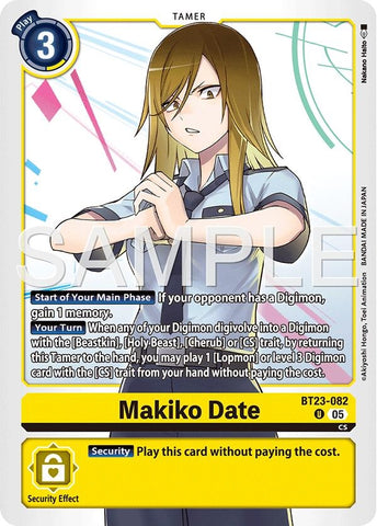 Image for Makiko Date (BT23-082 U) [Hackers' Slumber] - Digimon Card Game
