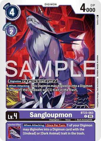Image for Sangloupmon (BT23-063 C) [Hackers' Slumber] - Digimon Card Game