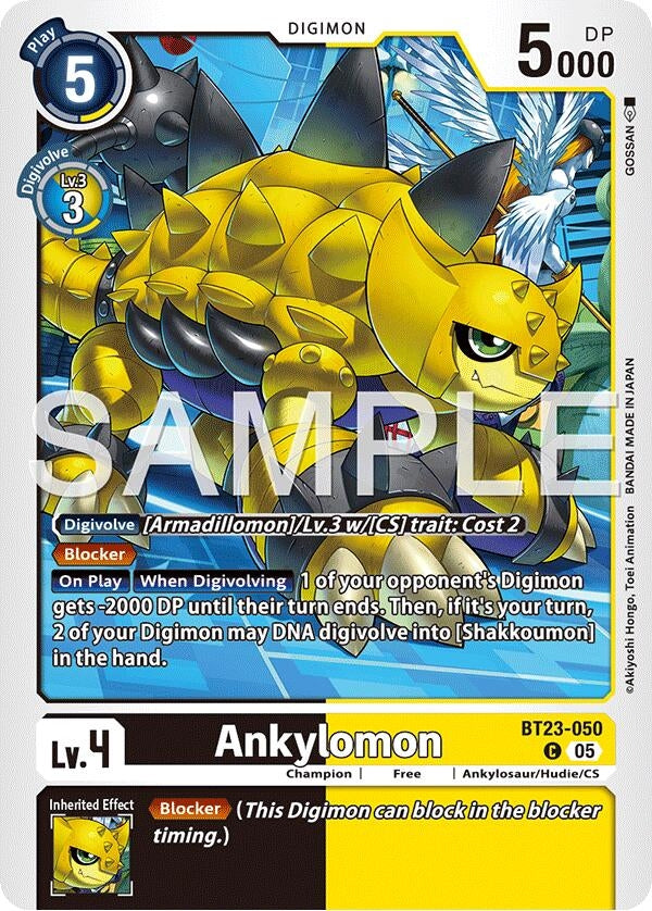 Image for Ankylomon (BT23-050 C) [Hackers' Slumber] - Digimon Card Game