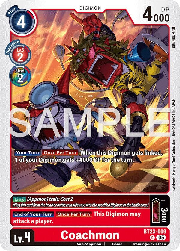 Image for Coachmon (BT23-009 C) [Hackers' Slumber] - Digimon Card Game