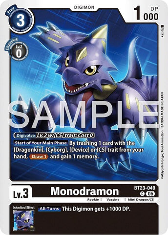 Image for Monochromon (BT23-049 C) [Hackers' Slumber] - Digimon Card Game