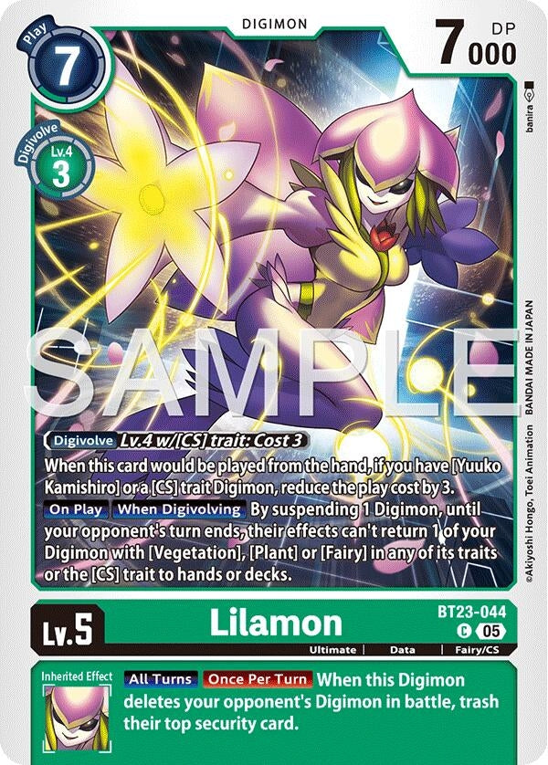 Image for Lilamon (BT23-044 C) [Hackers' Slumber] - Digimon Card Game