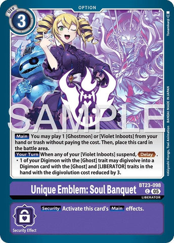 Image for Unique Emblem: Soul Banquet (BT23-098 C) [Hackers' Slumber] - Digimon Card Game