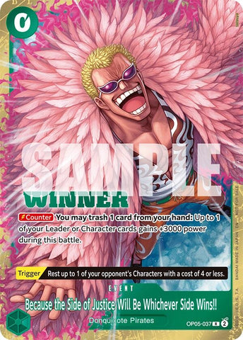 Image for Because the Side of Justice Will Be Whichever Side Wins!! (Winner Pack 2025 Vol. 4) (OP05-037) [One Piece Promotion Cards] - One Piece Card Game