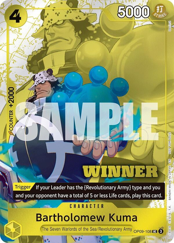 Image for Bartholomew Kuma (Winner Pack 2025 Vol. 4) (OP09-108) [One Piece Promotion Cards] - One Piece Card Game