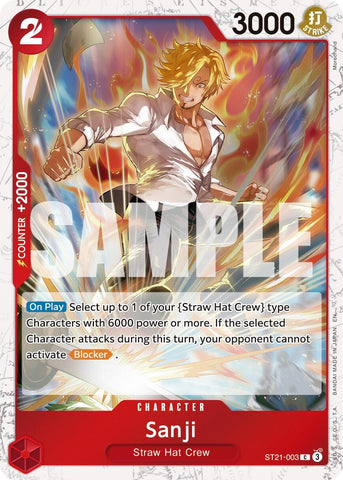 Image for Sanji - ST21-003 (Pirate Foil) (ST21-003) [Premium Booster -The Best- Vol. 2] - One Piece Card Game