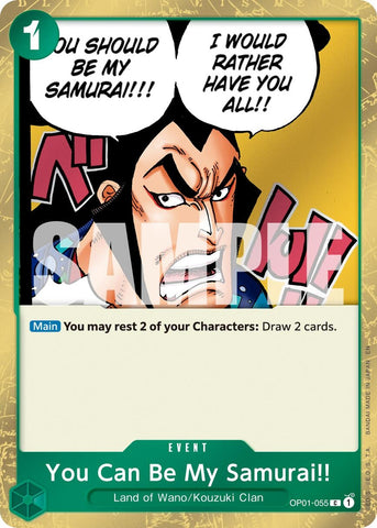 Image for You Can Be My Samurai!! (Pirate Foil) (OP01-055) [Premium Booster -The Best- Vol. 2] - One Piece Card Game