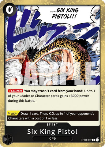 Image for Six King Pistol (Reprint) (OP03-097) [Premium Booster -The Best- Vol. 2] - One Piece Card Game