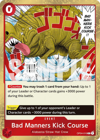 Image for Bad Manners Kick Course (Reprint) (OP04-016) [Premium Booster -The Best- Vol. 2] - One Piece Card Game
