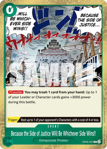 Image for Because the Side of Justice Will Be Whichever Side Wins!! (Reprint) (OP05-037) [Premium Booster -The Best- Vol. 2] - One Piece Card Game