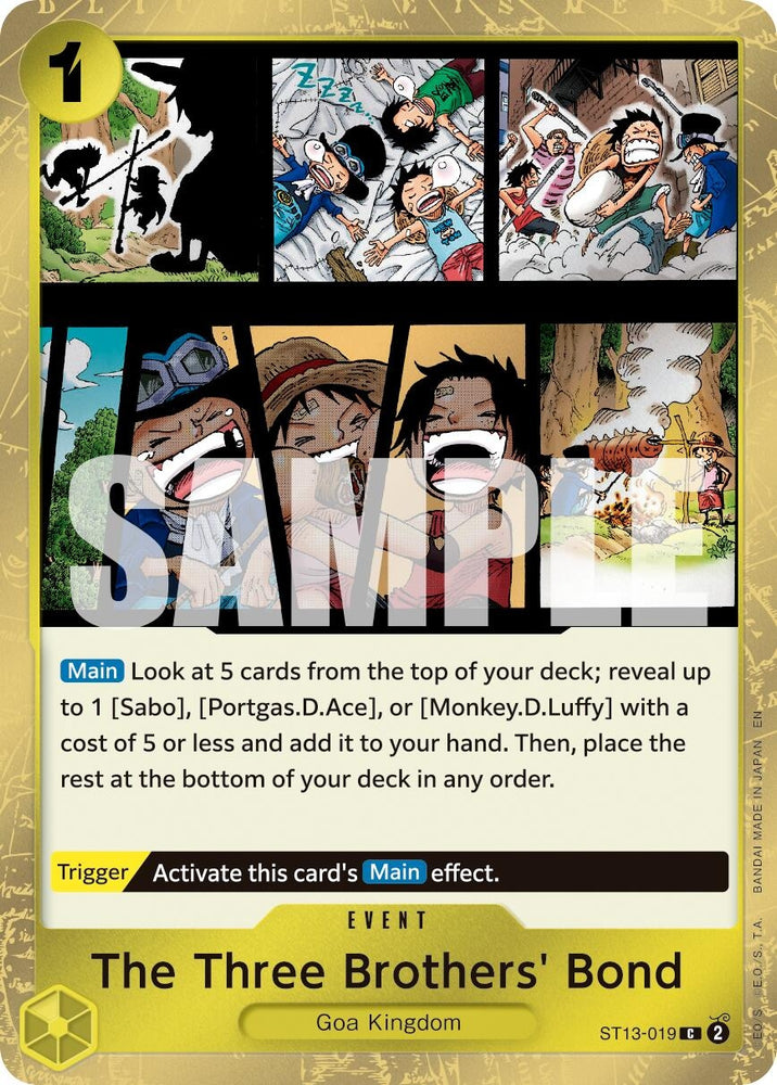 Image for The Three Brothers' Bond (Pirate Foil) (ST13-019) [Premium Booster -The Best- Vol. 2] - One Piece Card Game