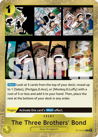 Image for The Three Brothers' Bond (Pirate Foil) (ST13-019) [Premium Booster -The Best- Vol. 2] - One Piece Card Game