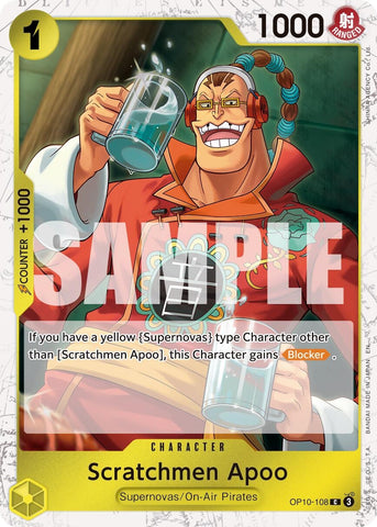 Image for Scratchmen Apoo - OP10-108 (Pirate Foil) (OP10-108) [Premium Booster -The Best- Vol. 2] - One Piece Card Game