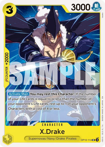 Image for X.Drake (Reprint) (OP10-114) [Premium Booster -The Best- Vol. 2] - One Piece Card Game
