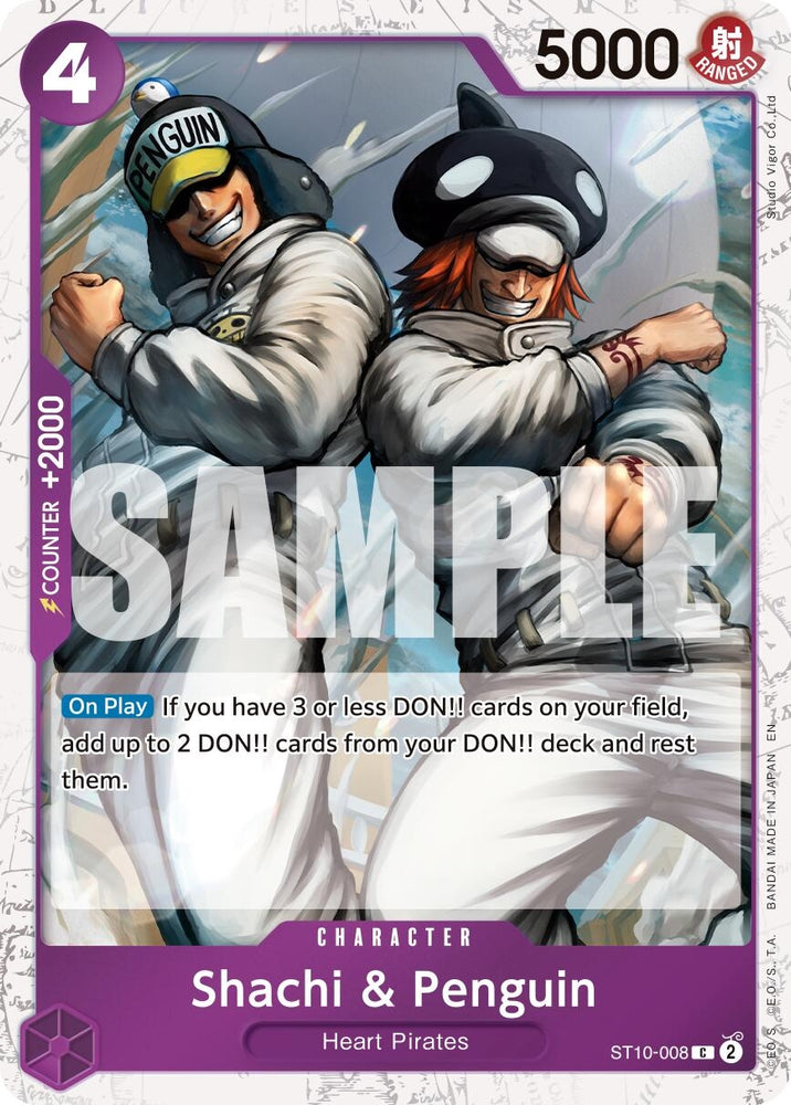 Image for Shachi & Penguin (Pirate Foil) (ST10-008) [Premium Booster -The Best- Vol. 2] - One Piece Card Game