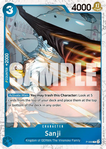 Image for Sanji - P-068 (Pirate Foil) (P-068) [Premium Booster -The Best- Vol. 2] - One Piece Card Game