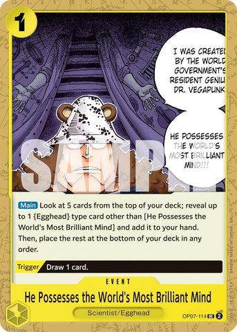 Image for He Possesses the World's Most Brilliant Mind (Reprint) (OP07-114) [Premium Booster -The Best- Vol. 2] - One Piece Card Game