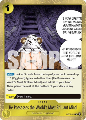 Image for He Possesses the World's Most Brilliant Mind (Pirate Foil) (OP07-114) [Premium Booster -The Best- Vol. 2] - One Piece Card Game