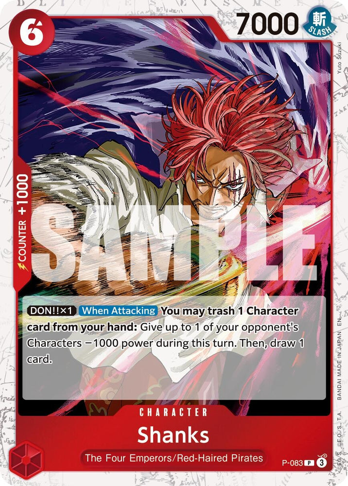 Image for Shanks - P-083 (Pirate Foil) (P-083) [Premium Booster -The Best- Vol. 2] - One Piece Card Game