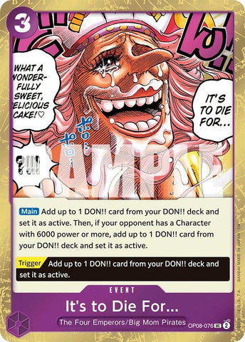 Image for It's to Die For (Pirate Foil) (OP08-076) [Premium Booster -The Best- Vol. 2] - One Piece Card Game