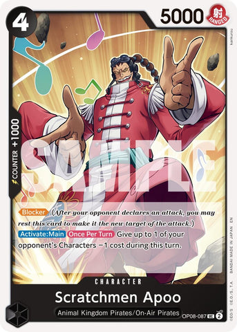 Image for Scratchmen Apoo - OP08-087 (Reprint) (OP08-087) [Premium Booster -The Best- Vol. 2] - One Piece Card Game