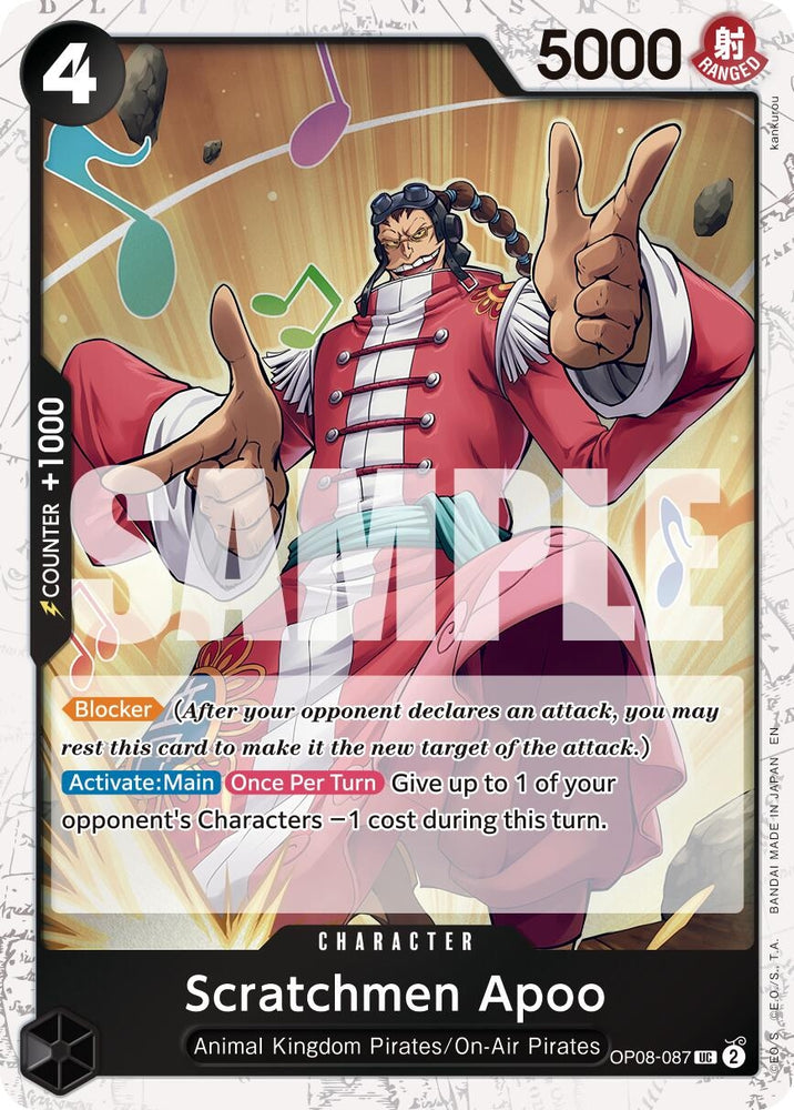 Image for Scratchmen Apoo - OP08-087 (Pirate Foil) (OP08-087) [Premium Booster -The Best- Vol. 2] - One Piece Card Game