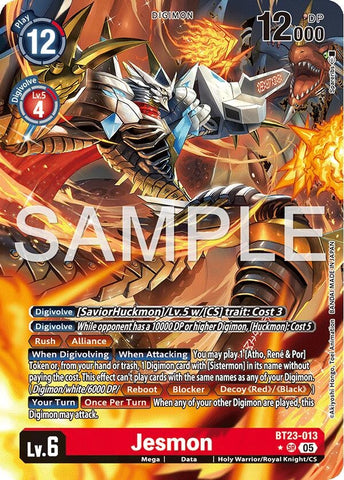 Image for Jesmon (Alternate Art) (BT23-013 SR) [Hackers' Slumber] - Digimon Card Game