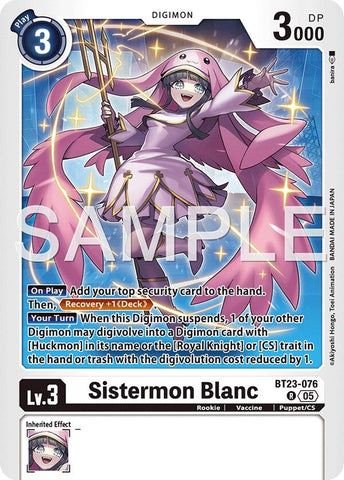 Image for Sistermon Blanc (BT23-076 R) [Hackers' Slumber] - Digimon Card Game