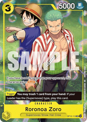 Roronoa Zoro (Learn Together Deck Set - Set Sail Event) (OP10-113) [One Piece Promotion Cards]