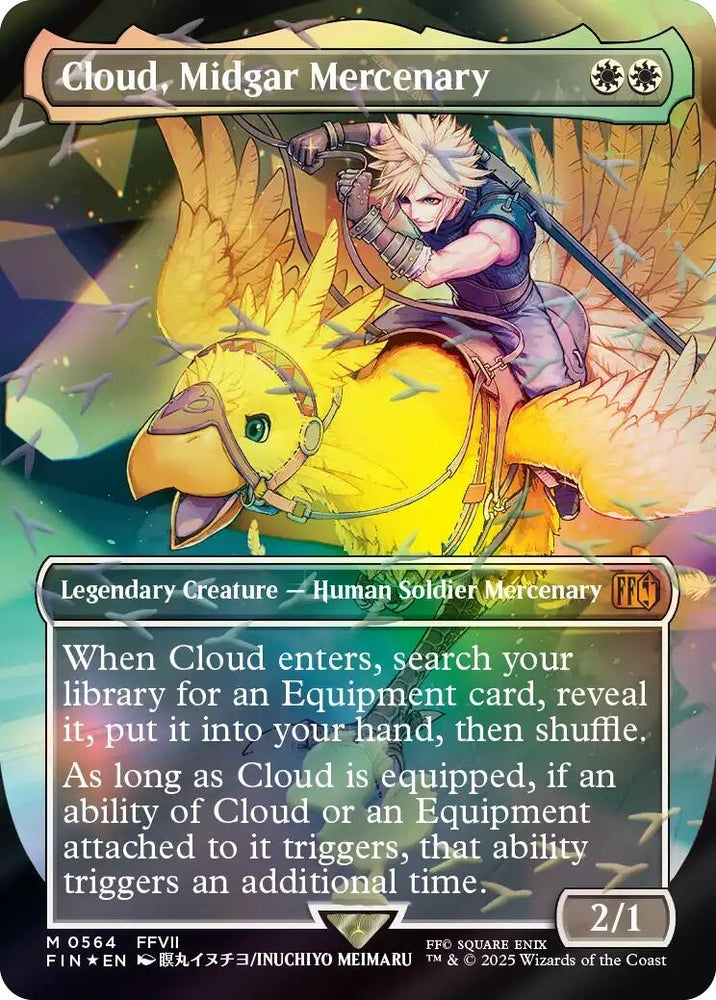 Image for Cloud, Midgar Mercenary (Borderless) (Chocobo Track Foil) (564) [FINAL FANTASY] - Magic: The Gathering