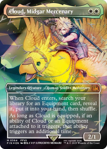 Image for Cloud, Midgar Mercenary (Borderless) (Chocobo Track Foil) (564) [FINAL FANTASY] - Magic: The Gathering