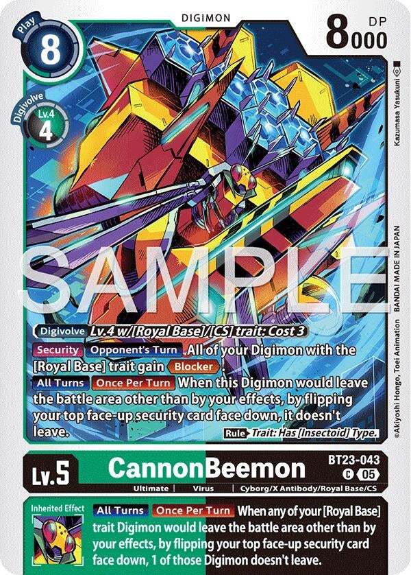 Image for CannonBeemon (BT23-043 C) [Hackers' Slumber] - Digimon Card Game