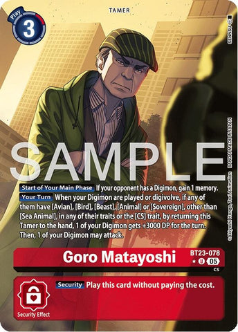 Image for Goro Matayoshi (Alternate Art) (BT23-078 U) [Hackers' Slumber] - Digimon Card Game