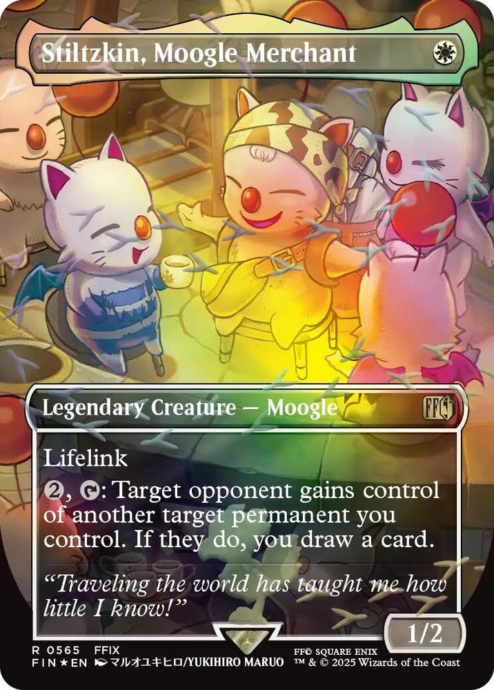 Image for Stiltzkin, Moogle Merchant (Borderless) (Chocobo Track Foil) (565) [FINAL FANTASY] - Magic: The Gathering