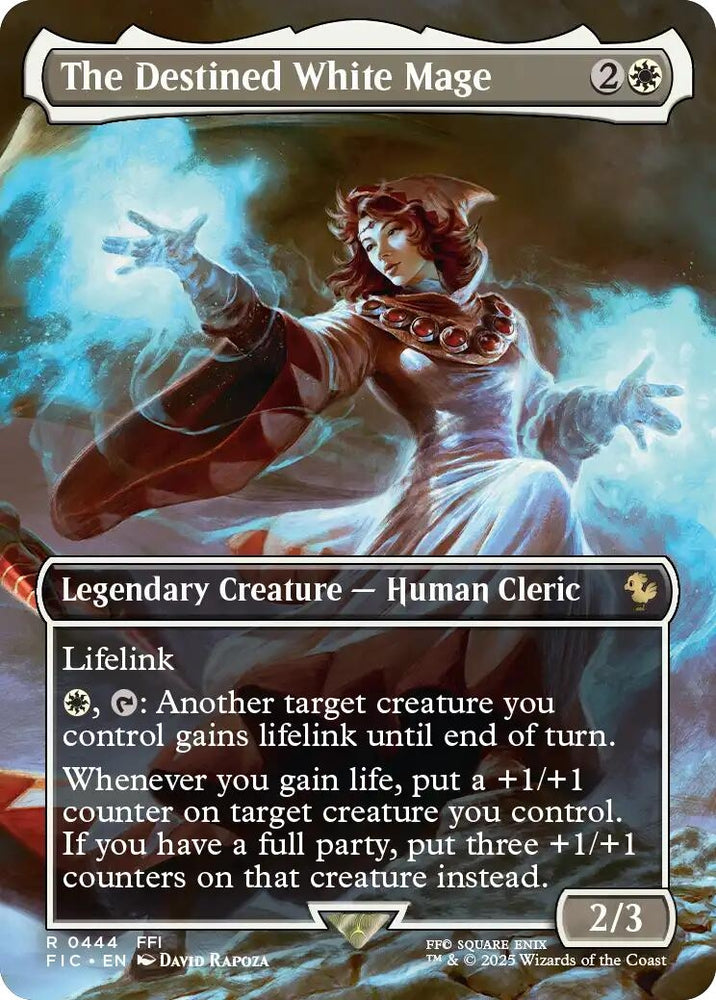 Image for The Destined White Mage (Borderless) (444) [Commander: FINAL FANTASY] - Magic: The Gathering