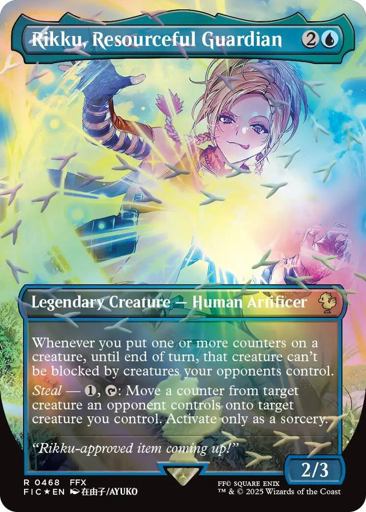 Image for Rikku, Resourceful Guardian (Borderless) (Chocobo Track Foil) (468) [Commander: FINAL FANTASY] - Magic: The Gathering