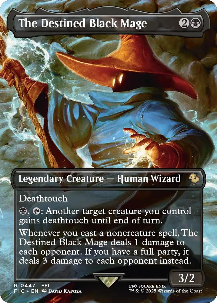 Image for The Destined Black Mage (Borderless) (447) [Commander: FINAL FANTASY] - Magic: The Gathering