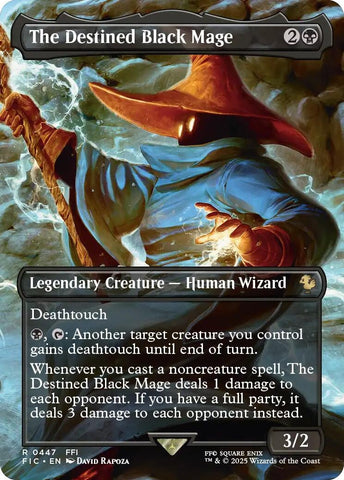 Image for The Destined Black Mage (Borderless) (447) [Commander: FINAL FANTASY] - Magic: The Gathering