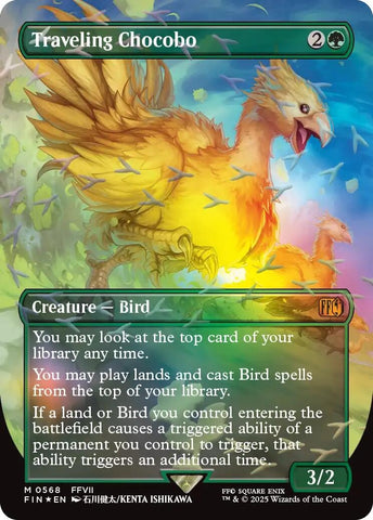 Image for Traveling Chocobo (Borderless) (Chocobo Track Foil) (568) [FINAL FANTASY] - Magic: The Gathering