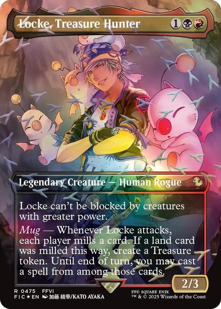 Image for Locke, Treasure Hunter (Borderless) (Chocobo Track Foil) (475) [Commander: FINAL FANTASY] - Magic: The Gathering