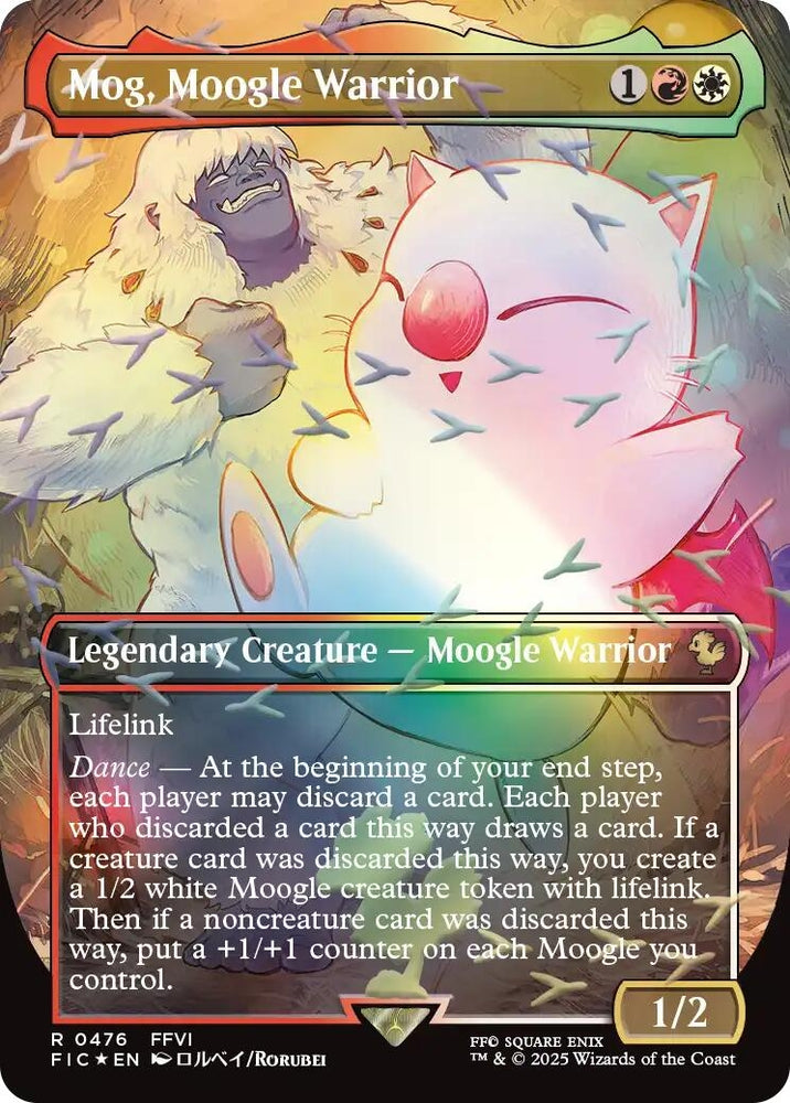 Image for Mog, Moogle Warrior (Borderless) (Chocobo Track Foil) (476) [Commander: FINAL FANTASY] - Magic: The Gathering