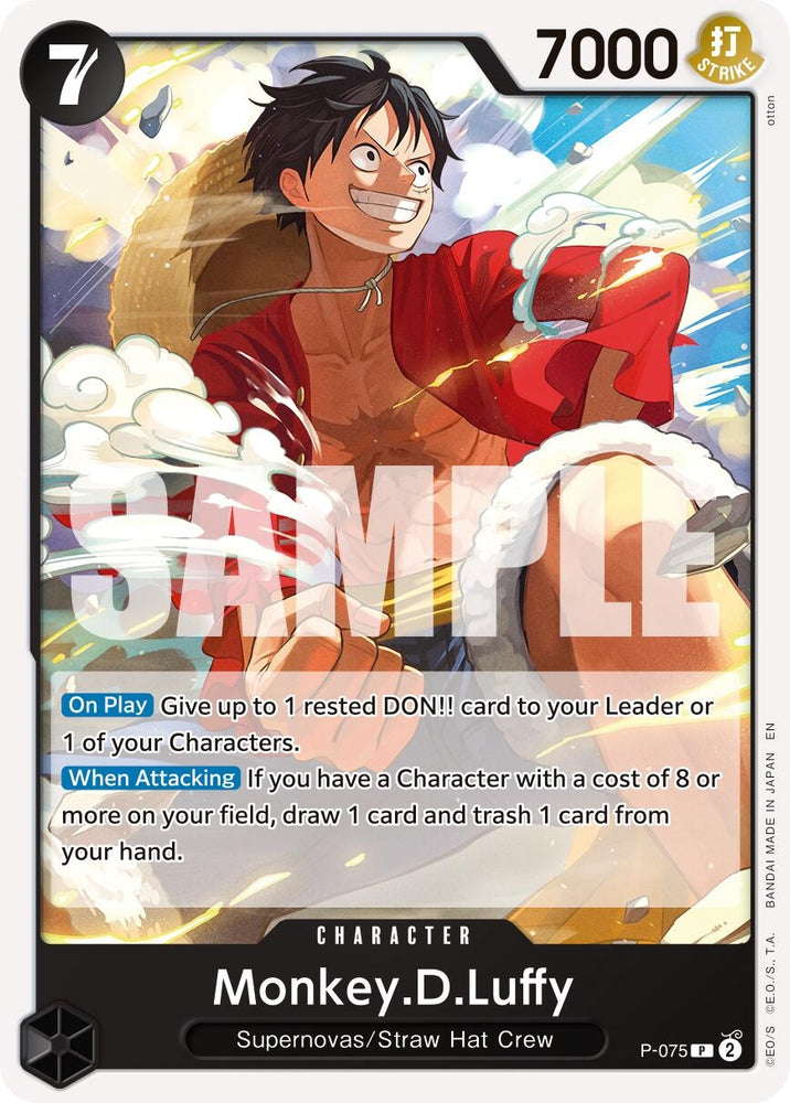 Image for Monkey.D.Luffy - P-075 (Pirate Foil) (P-075) [Premium Booster -The Best- Vol. 2] - One Piece Card Game