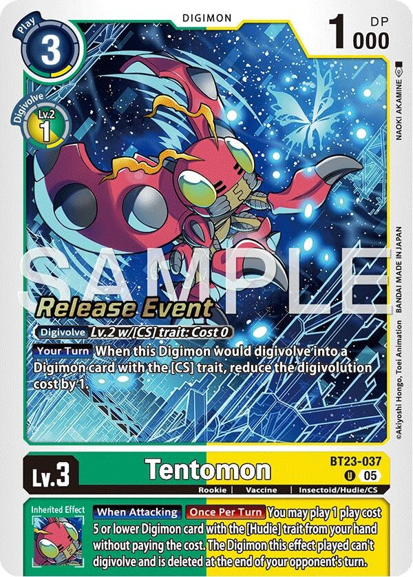 Image for Tentomon (BT23-037 U) [Hackers' Slumber Release Event Cards] - Digimon Card Game