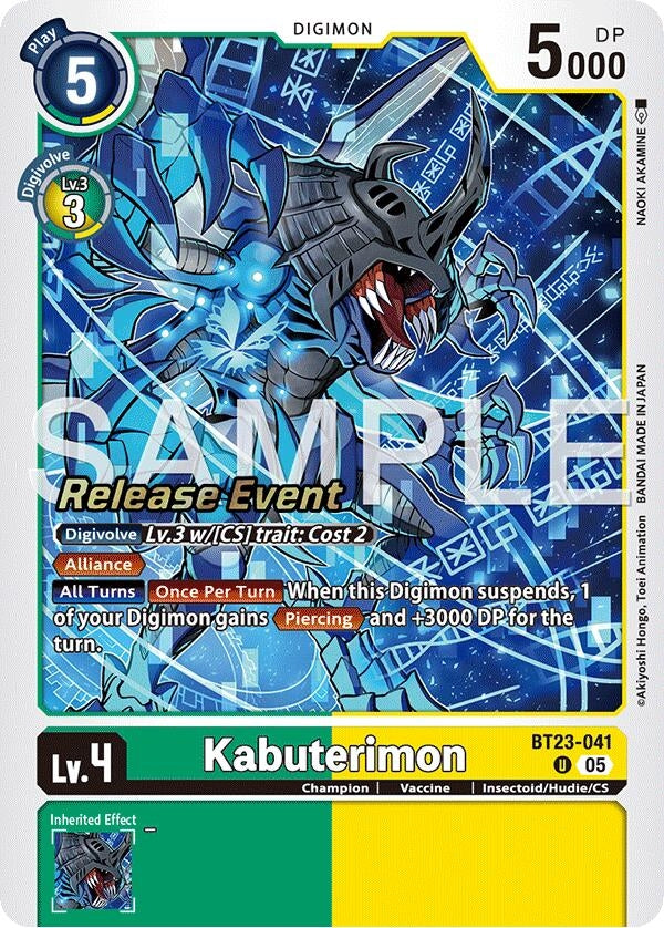 Image for Kabuterimon (BT23-041 U) [Hackers' Slumber Release Event Cards] - Digimon Card Game