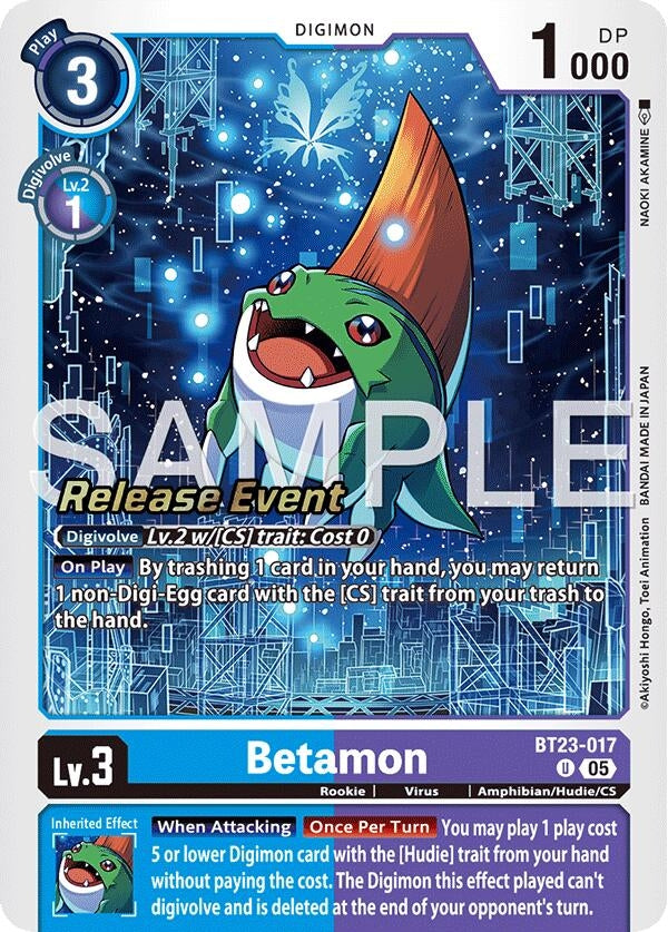 Image for Betamon (BT23-017 U) [Hackers' Slumber Release Event Cards] - Digimon Card Game